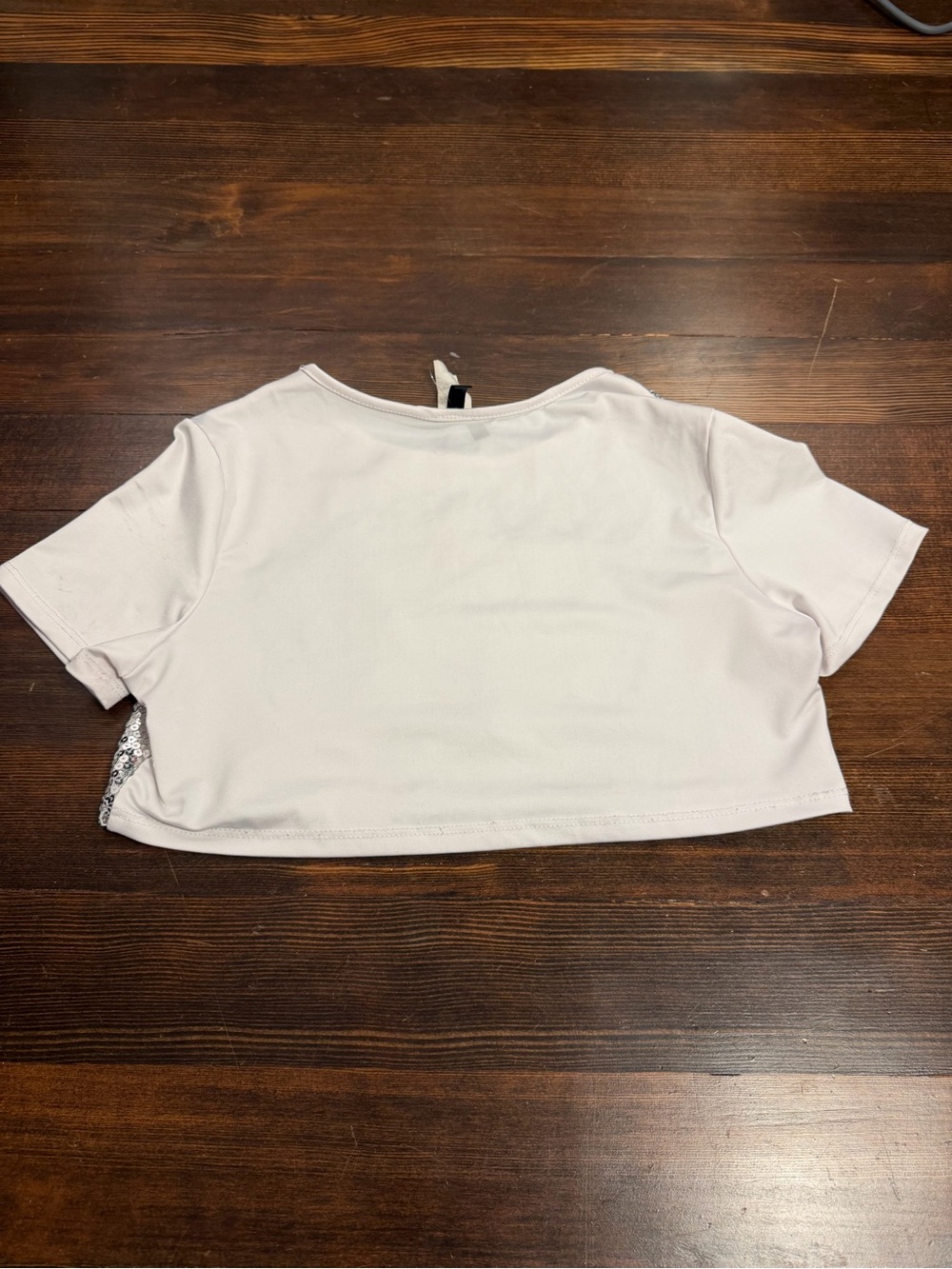 POPFLEX White Women's Sequin-Trim Crop Top